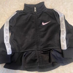 Nike Kids Black Jacket with Pink Swoosh